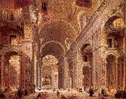 Panini, Giovanni Paolo Interior of Saint Peter's, Rome Sweden oil painting reproduction